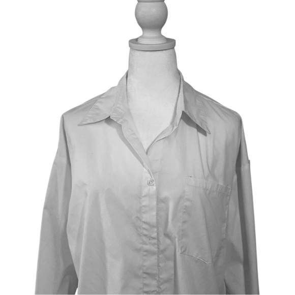 J for Justify white Button-Up long sleeve Blouse Medium - Picture 2 of 3